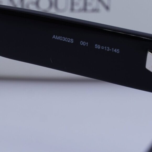 Alexander McQueen AM0302S 001 Square Sunglasses – Black/Grey - Picture 8 of 11